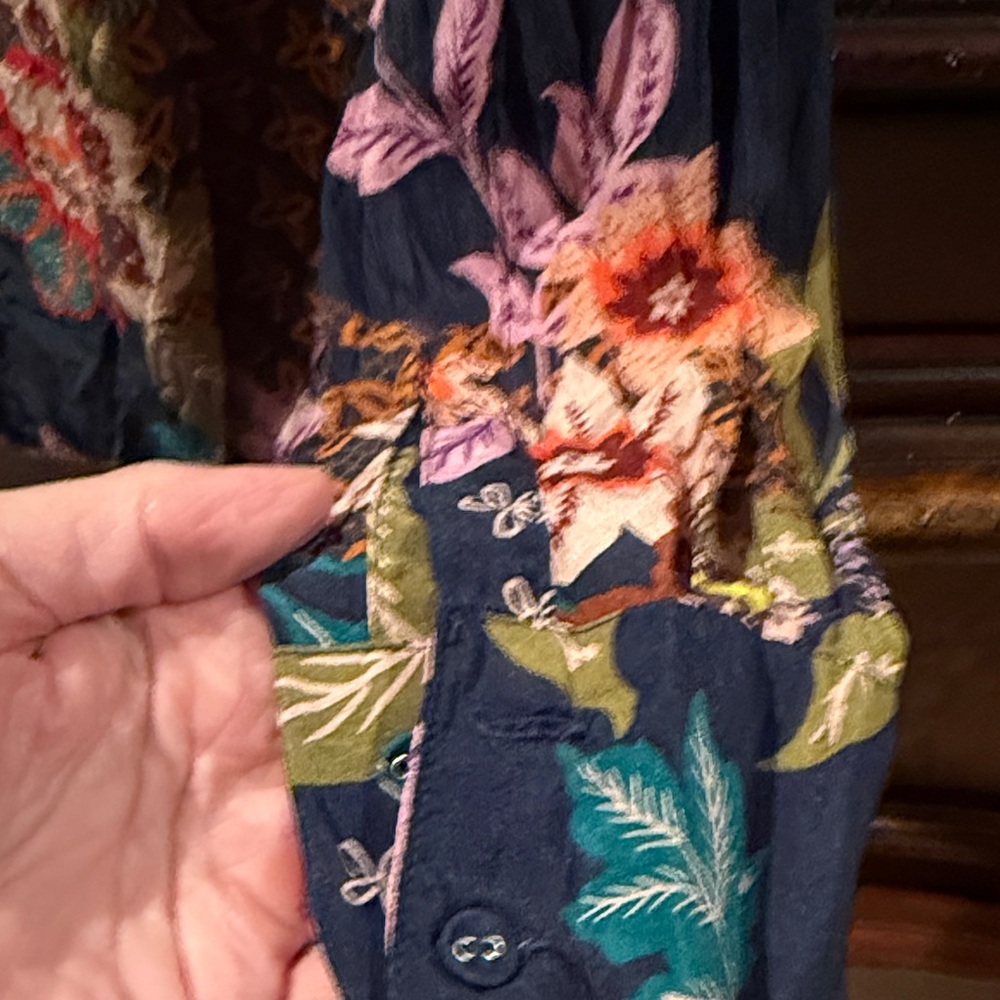 Johnny Was Multicolor Silk Blouse - Picture 5 of 5